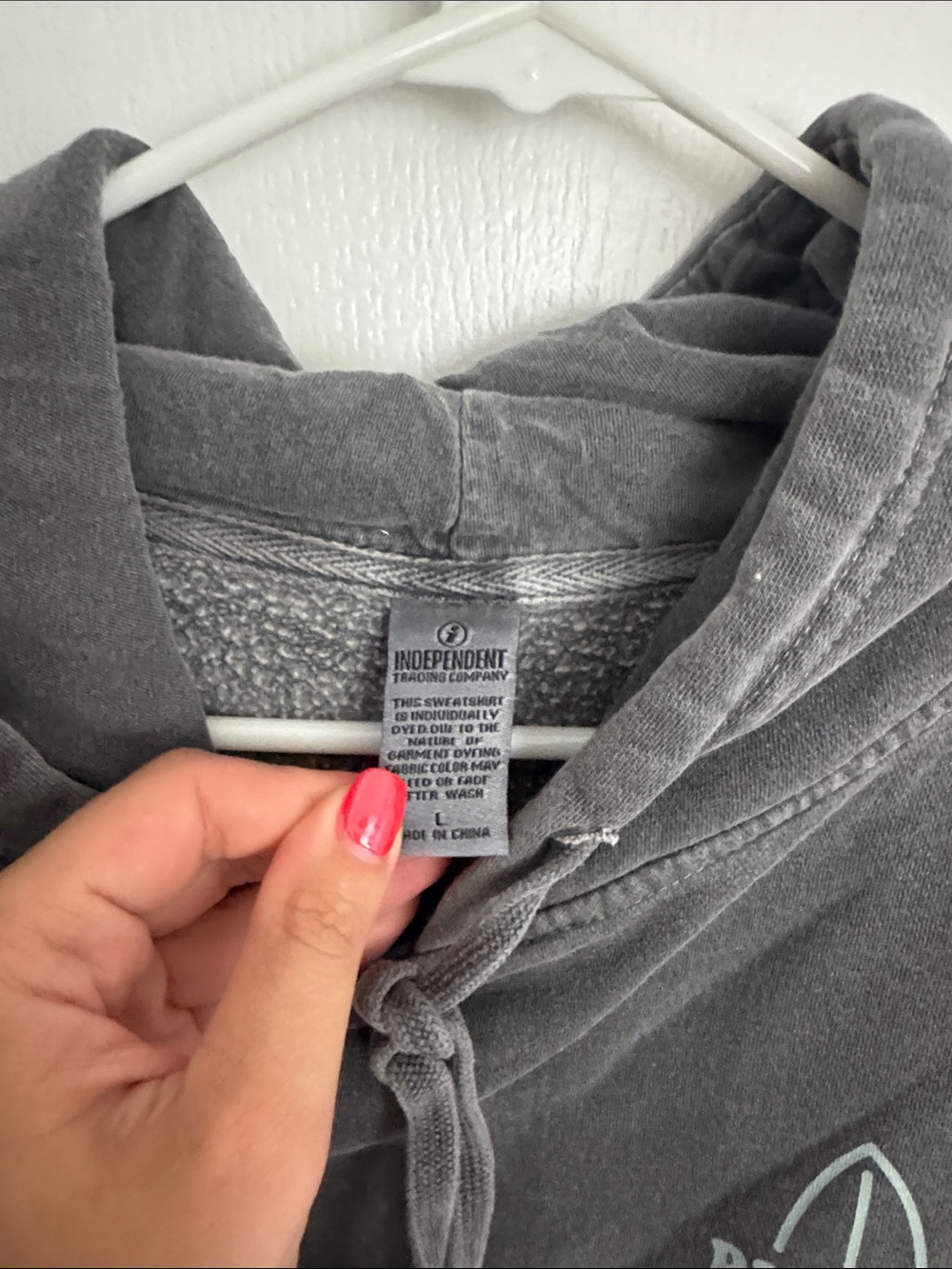 Charcoal Hooded Sweatshirt - Men's Casual Pullover - Picture 3 of 4